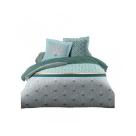 Set di copripiumino HOME LINGE PASSION Bianco Verde Verde Smeraldo Letto matrimoniale 240 x 260 cm