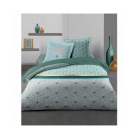 Set di copripiumino HOME LINGE PASSION Bianco Verde Verde Smeraldo Letto matrimoniale 240 x 260 cm