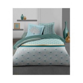 Set di copripiumino HOME LINGE PASSION Bianco Verde Verde Smeraldo Letto matrimoniale 240 x 260 cm