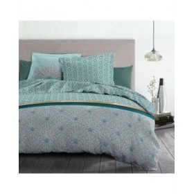 Set di copripiumino HOME LINGE PASSION Bianco Verde Verde Smeraldo Letto matrimoniale 240 x 260 cm