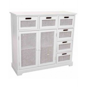 Credenza Alexandra House Living Bianco Legno di paulownia Legno MDF 33 x 78 x 86 cm