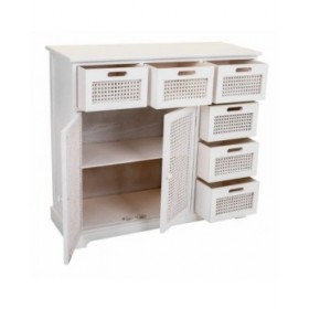 Credenza Alexandra House Living Bianco Legno di paulownia Legno MDF 33 x 78 x 86 cm