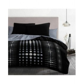 Set di copripiumino HOME LINGE PASSION Steevy Nero Grigio Letto matrimoniale 220 x 240 cm