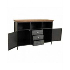Credenza Alexandra House Living Marrone Grigio Legno Metallo 36 x 82 x 121 cm