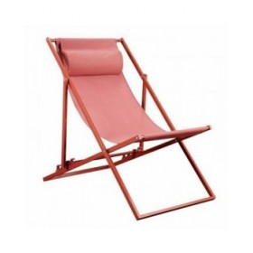 Lettino Rosso Pieghevole Terracotta