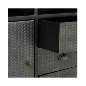 Credenza Alexandra House Living Marrone Grigio Legno Metallo 36 x 82 x 121 cm
