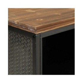 Credenza Alexandra House Living Marrone Grigio Legno Metallo 36 x 82 x 121 cm