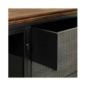 Credenza Alexandra House Living Marrone Grigio Legno Metallo 42 x 74 x 164 cm