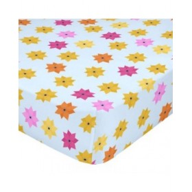Lenzuolo con angoli HappyFriday MR FOX Azzurro Multicolore 60 x 120 x 14 cm Fiori
