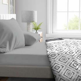 Lenzuolo con angoli aderenti HOME LINGE PASSION HP71769 Grigio chiaro 160 x 200 + 30 cm