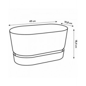 Vaso rettangolare da Balcone Elho   Nero 50 cm Plastica Ovalada