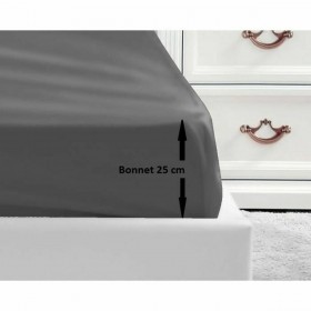 Lenzuolo con angoli aderenti Lovely Home Grigio scuro 90 x 190 (Letto singolo)