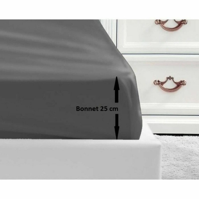 Lenzuolo con angoli aderenti Lovely Home Grigio scuro 90 x 190 (Letto singolo)