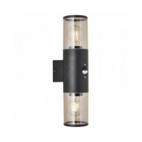 Applique da Parete Brilliant Sergioro Esterno Rilevatore di Movimento Nero 20 W