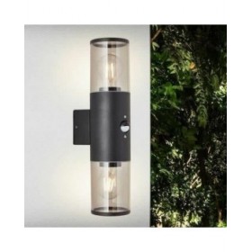 Applique da Parete Brilliant Sergioro Esterno Rilevatore di Movimento Nero 20 W