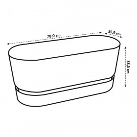 Vaso Elho Terrase 80 Wheels 35 x 78 x 34 cm Bianco