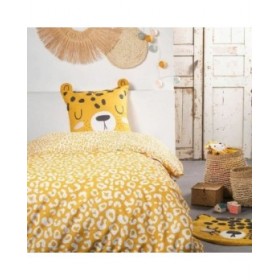 Set di copripiumino TODAY Giallo Jaune 140 x 200 cm Leopardo