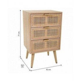 Comodino Alexandra House Living Naturale 71 x 36 x 42 cm