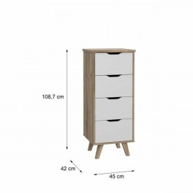 Cassettiera Vankka Rovere 45 x 42 x 108 cm 45 x 108,7 x 42 cm