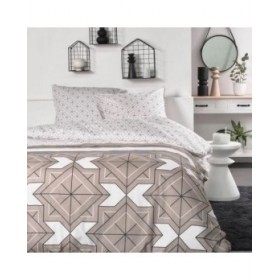 Set di copripiumino TODAY Beige 240 x 200 cm Geometrico