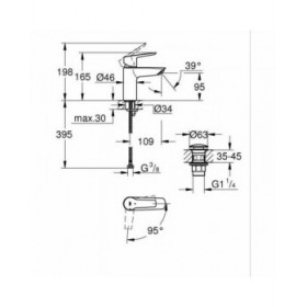 Rubinetto Monocomando Grohe Start S Nero opaco Metallo