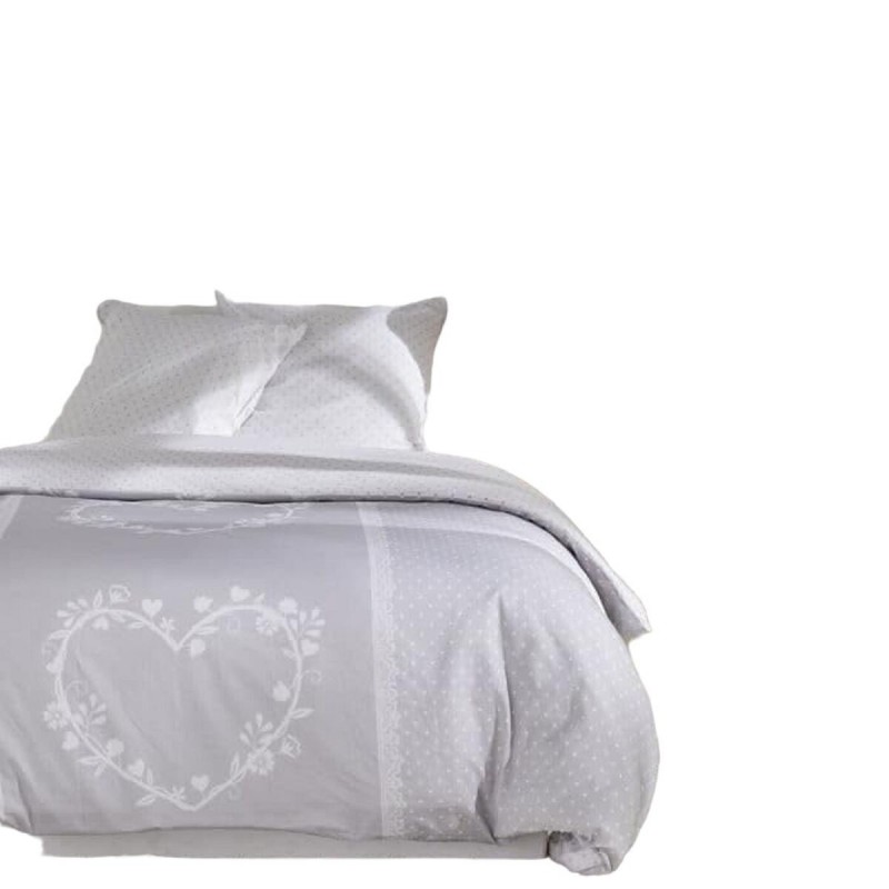 Set di copripiumino TODAY Bianco Grigio 220 x 240 cm