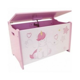 Baule Fun House Unicorn Rosa Bianco Legno