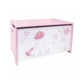 Baule Fun House Unicorn Rosa Bianco Legno