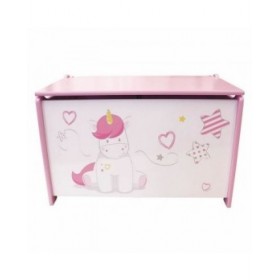 Baule Fun House Unicorn Rosa Bianco Legno