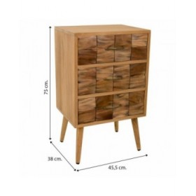 Cassettiera Alexandra House Living Naturale Legno di paulownia 75 x 38 x 45 cm