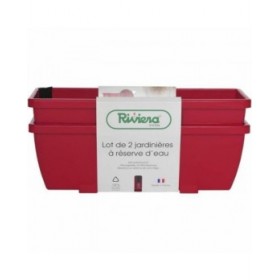 Vaso Riss RIV1687434768649 Rosso Plastica Rettangolare (2 Unità)