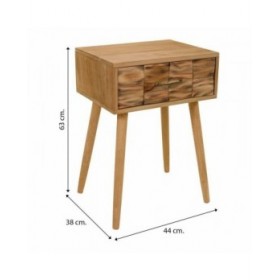 Comodino Alexandra House Living Naturale 63 x 38 x 44 cm
