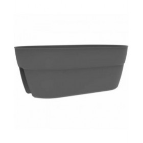 Vaso EDA Grigio Grigio scuro Plastica Ovale Moderno