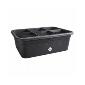 Vaso Elho 7,4 x 76 x 26,8 cm Nero Plastica Quadrato