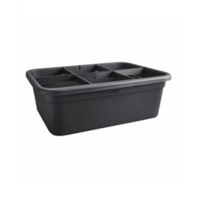 Vaso Elho 7,4 x 76 x 26,8 cm Nero Plastica Quadrato