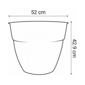 Vaso EDA Grigio Ø 52 cm Grigio scuro Plastica Rotondo Moderno