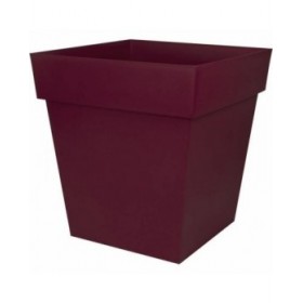 Vaso Ecolux 49,5 x 49,5 x 52,5 cm Rosso Scuro Plastica Quadrato Moderno