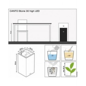 Vaso Autoirrigante Lechuza Bianco 40 x 40 x 56 cm LED