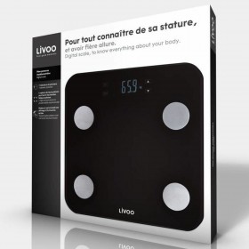 Bilancia Digitale da Bagno Livoo DOM427N Nero Vetro Temperato 180 kg
