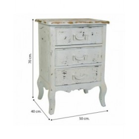 Comodino Alexandra House Living Bianco 40 x 70 x 50 cm