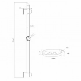 Binario doccia Rousseau Acciaio inossidabile 60 cm