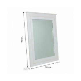 Specchio da parete Alexandra House Living Bianco 3 x 90 x 70 cm Rettangolare