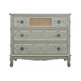 Cassettiera Alexandra House Living Grigio Rattan Legno di abete Legno MDF 38 x 80 x 90 cm