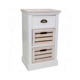 Cassettiera Alexandra House Living Bianco Marrone Legno di paulownia Legno MDF 30 x 68 x 40 cm