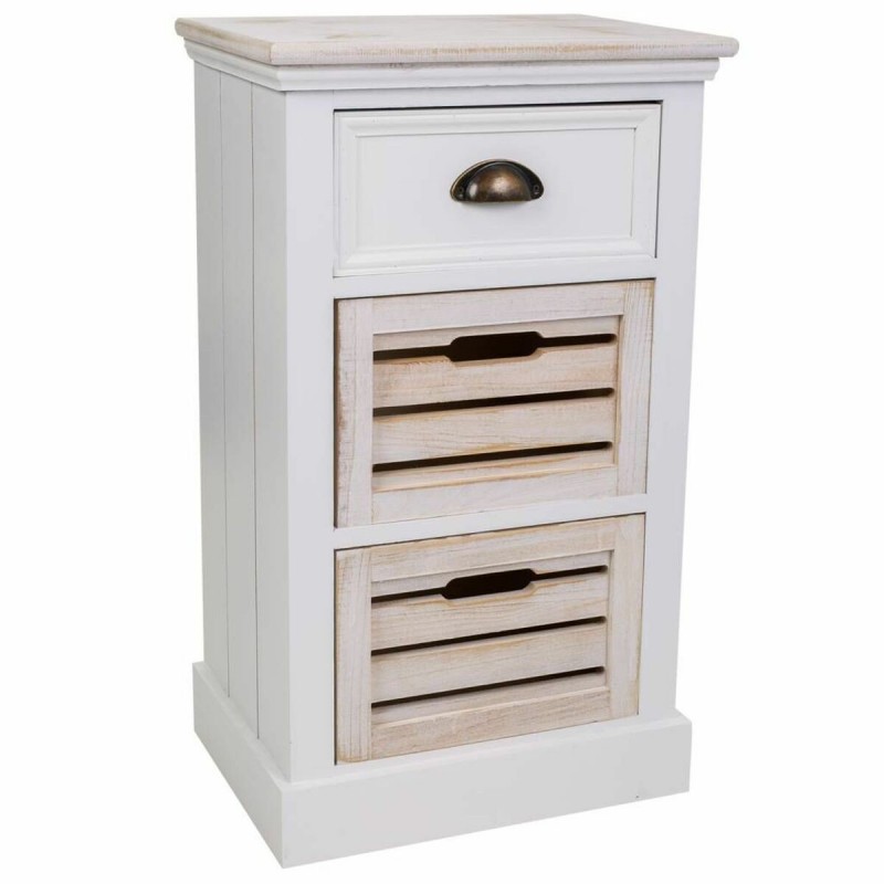 Cassettiera Alexandra House Living Bianco Marrone Legno di paulownia Legno MDF 30 x 68 x 40 cm