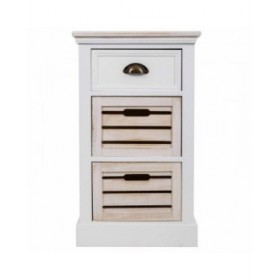 Cassettiera Alexandra House Living Bianco Marrone Legno di paulownia Legno MDF 30 x 68 x 40 cm