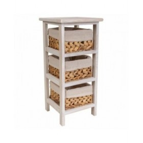 Comodino Alexandra House Living Bianco 25 x 57 x 25 cm