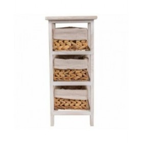 Comodino Alexandra House Living Bianco 25 x 57 x 25 cm