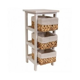 Comodino Alexandra House Living Bianco 25 x 57 x 25 cm