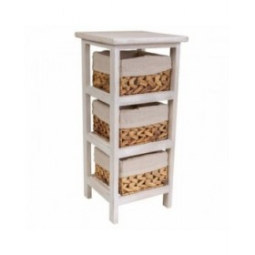 Comodino Alexandra House Living Bianco 25 x 57 x 25 cm